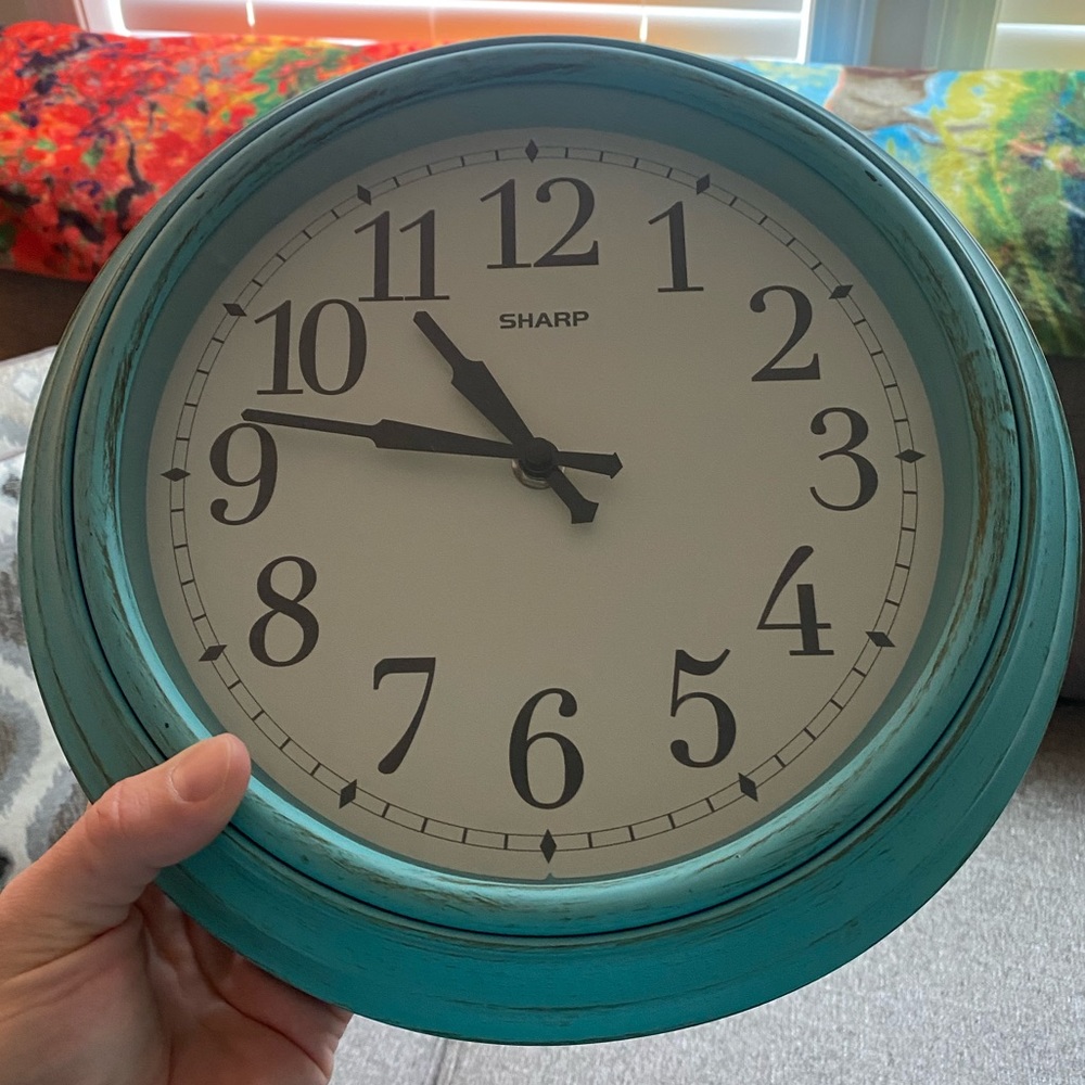 Rustic Blue Wall Clock